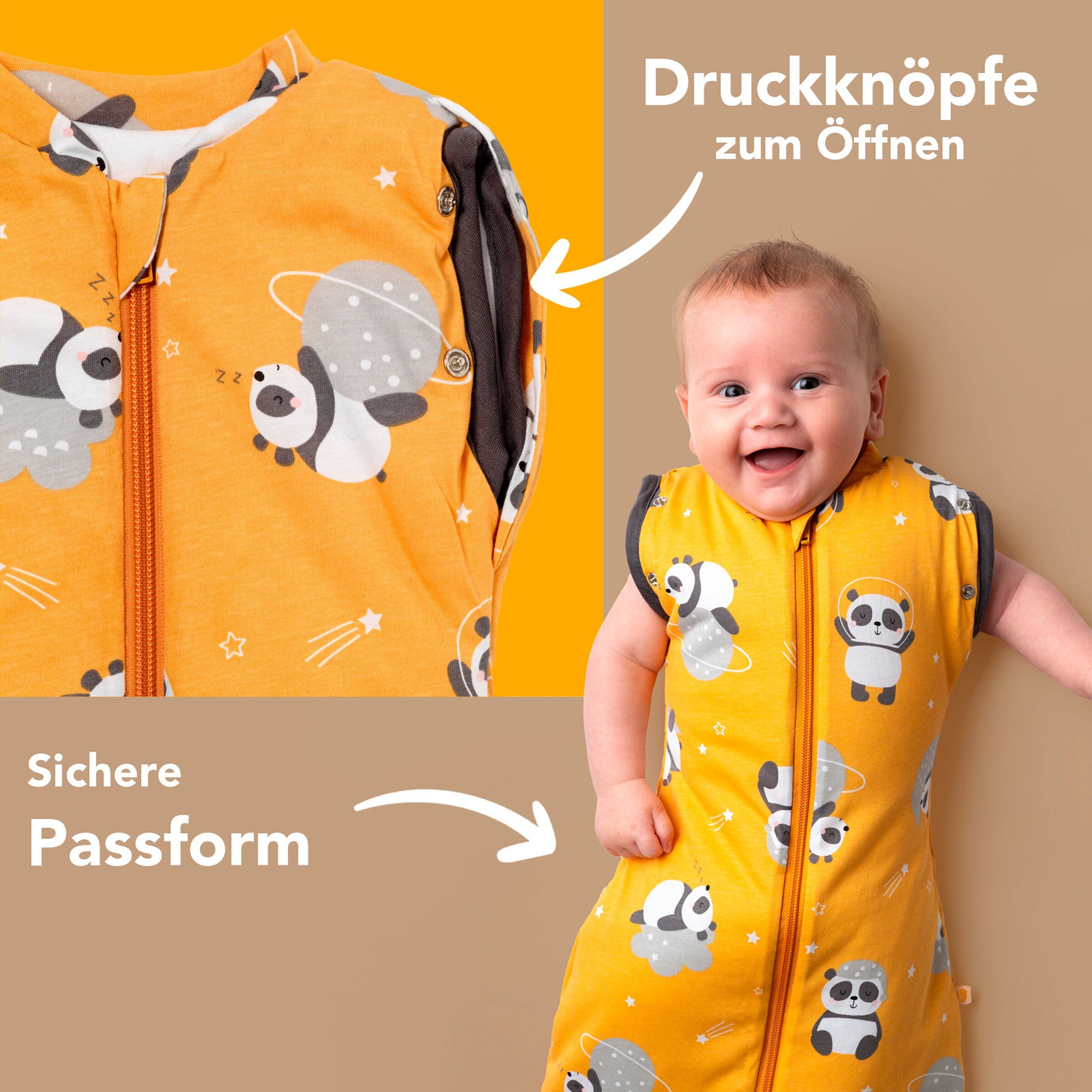 schlummersack Schlafsack ohne Füßen 2.5 TOG Panda