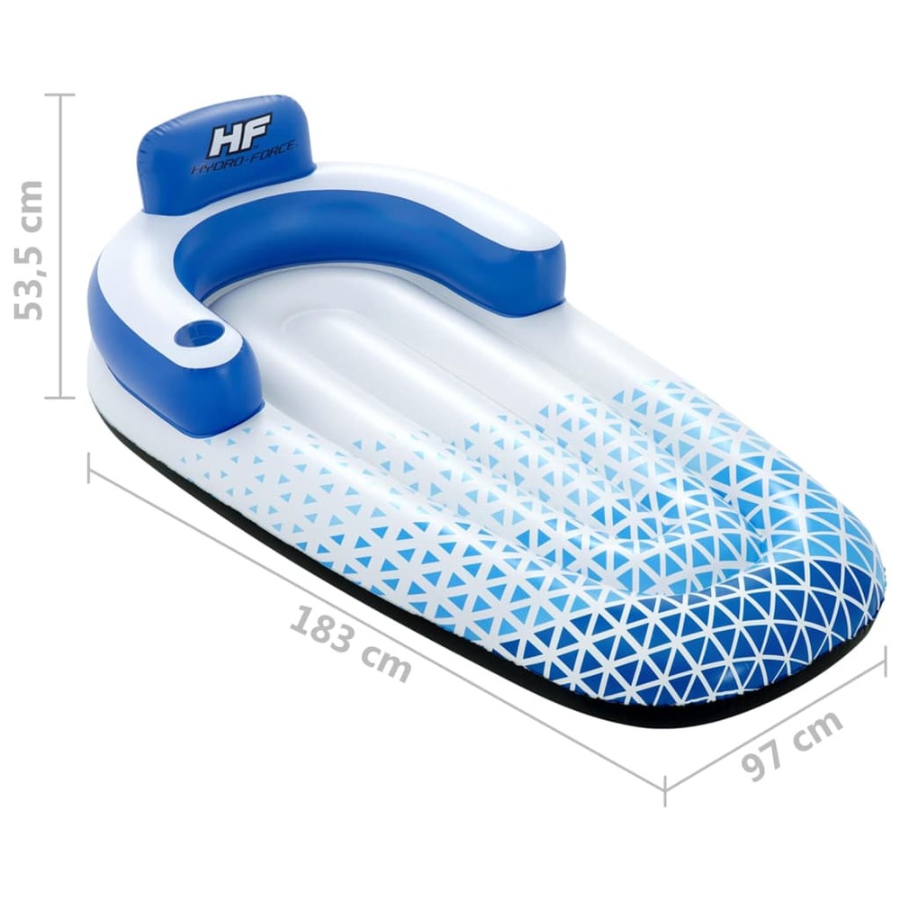 Chaise longue flottante hydro force 183x97 cm bleu
