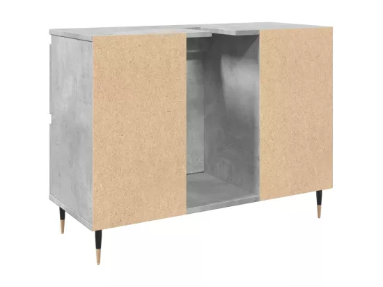 Armoire salle de bain gris béton 80x33x60cm bois d'ingénierie