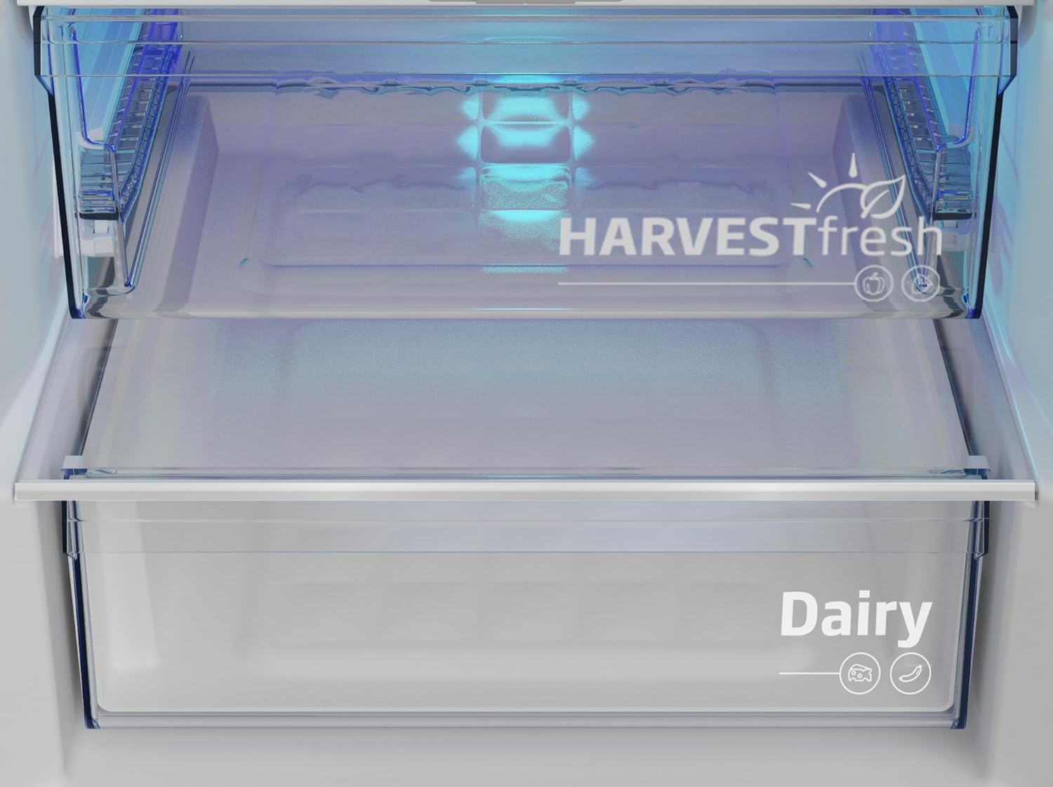 Beko B7RCNE367HXB freistehende Kühl/-Gefrierkombination, 316 l Nettovolumen, 210 l Kühlen, 106 l Gefrieren, NoFrost, AeroFlow, HarvestFresh, MultiZone, 3 Gefrierschubladen, Edelstahl-Look
