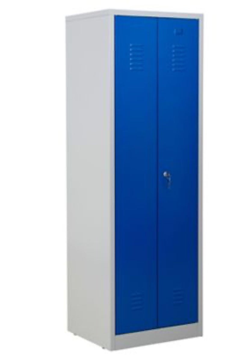 PROREGAL Metalen Locker Flamingo HxBxD 180 x 60 x 50 cm Cilinderslot Grijsblauw