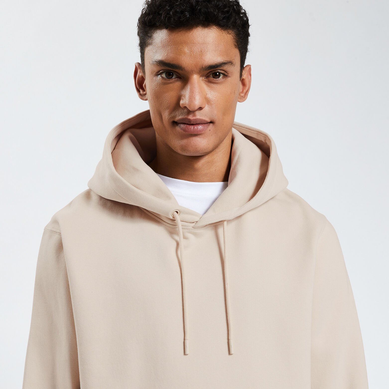 Sweat à capuche essentiel Ecru