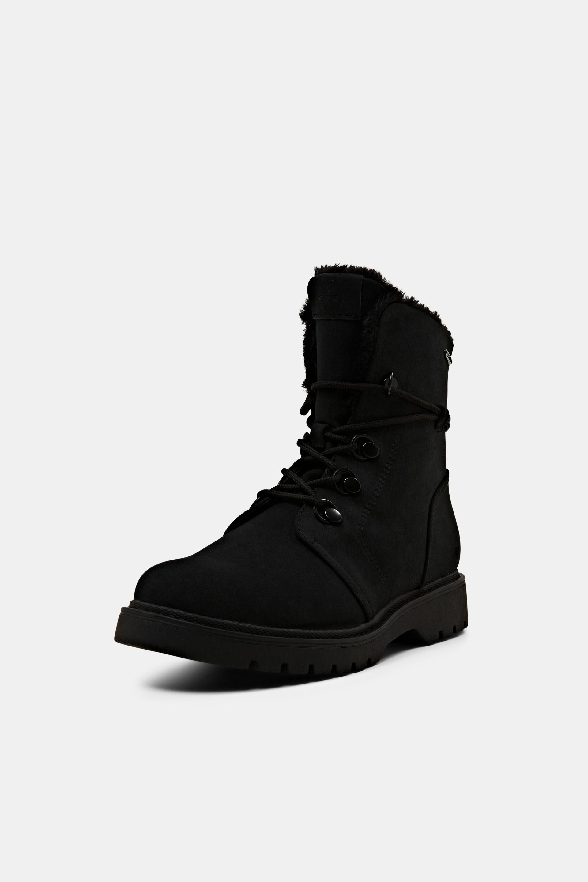 Boots à lacets aspect velours