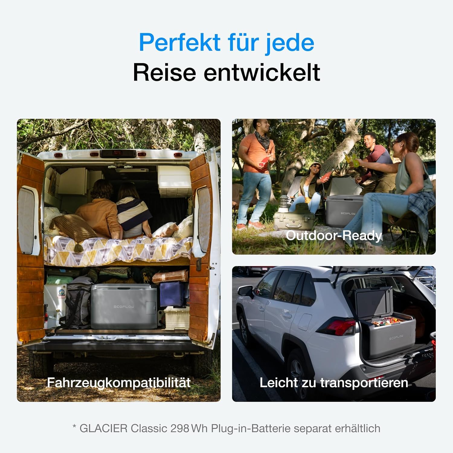 ECOFLOW GLACIER Classic Tragbare Kühlbox 35L, 43 Std. netzunabhängige Kühlung, 25 Min. Schnellgefrierfunktion, AC/DC/Solarenergie, App-Steuerung, Mini-Kühlschrank für Camping, Roadtrips und Angeln
