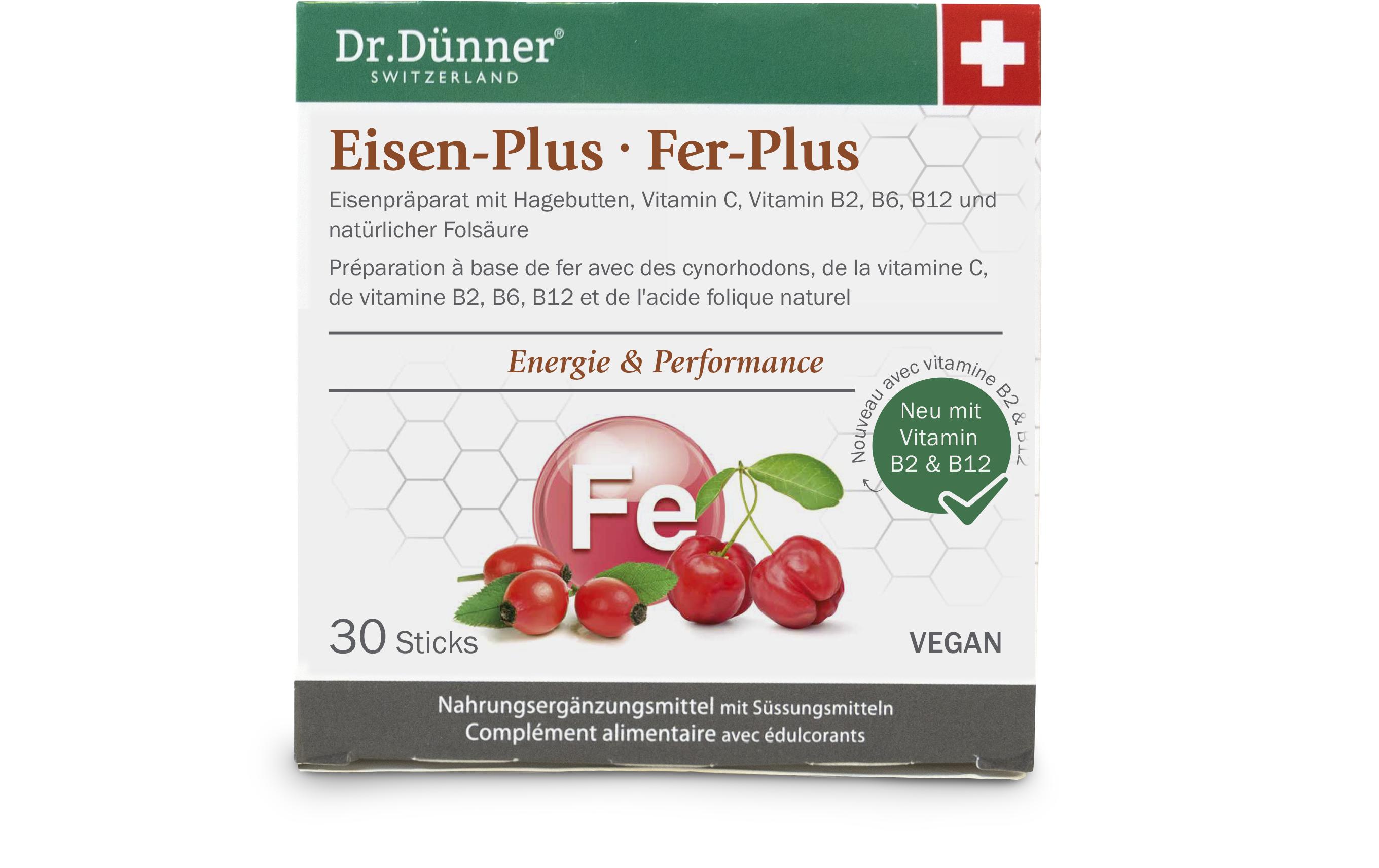Eisen-Plus 30 SticksVegane Nahrungsergänzung mit Eisen