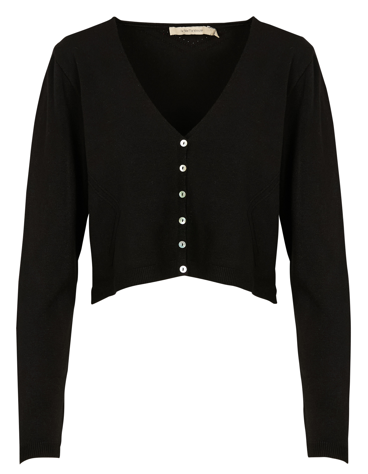 Gilet court col V| Noir