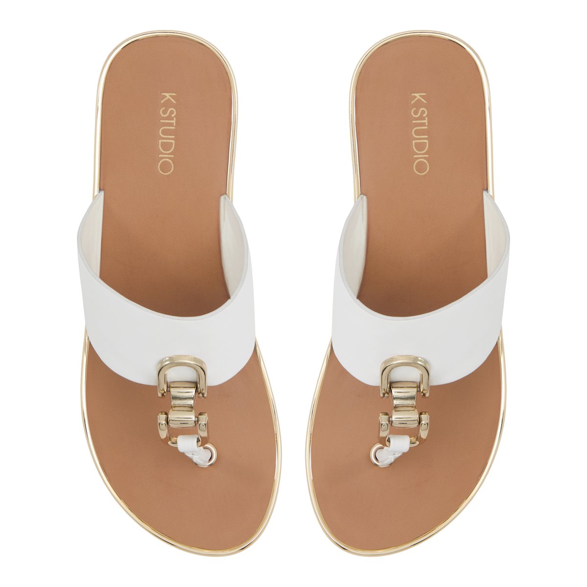 K STUDIO-Rosiyn-Tongs sandales - Talon compensé - Autre Blanc