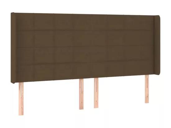 Sommier tapissier matelas et LED Marron foncé 160x200 cm Tissu