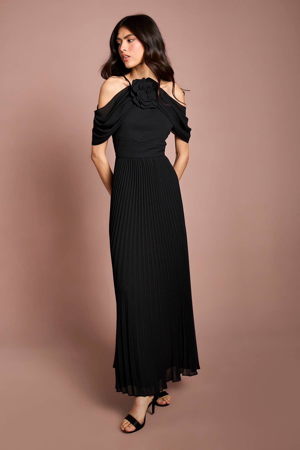 Coast Robe Maxi Plissée À Corsage Et Col Halter Coast Muse