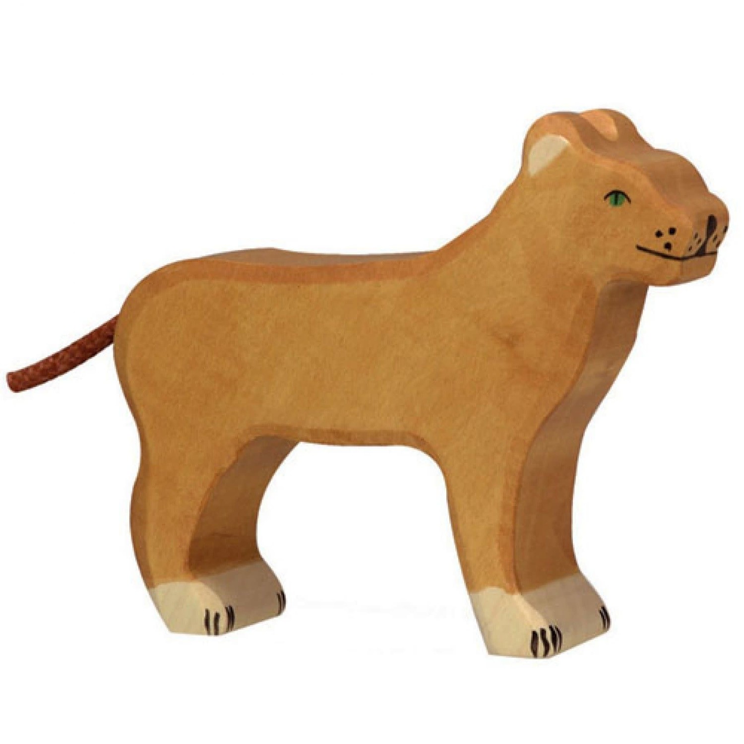 Holzitger houten leeuwin 14x11x3 cm.
