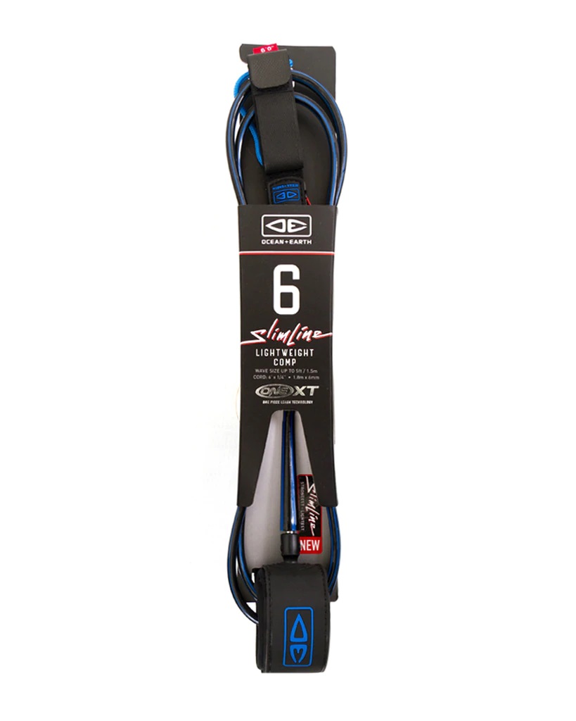 Ocean and earth Leash - Slim Line Comp One XT - 6'0 Black