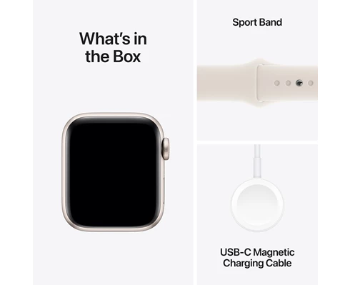 Apple Watch SE GPS 40mm Starlight Aluminium Case with Starlight Sport Band - M/L
