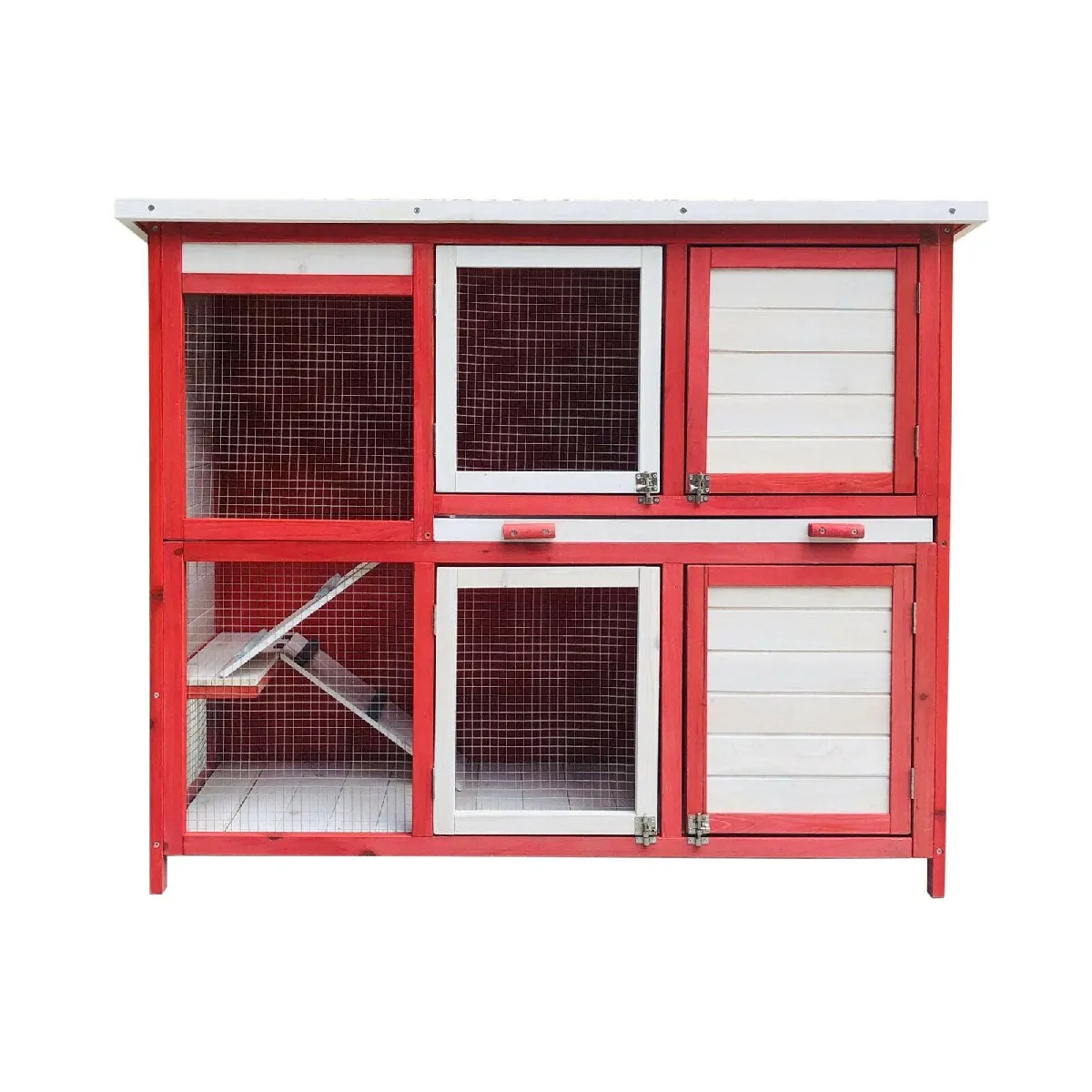 Helloshop26 Clapier 117,5 x 41 x 100 cm Rouge
