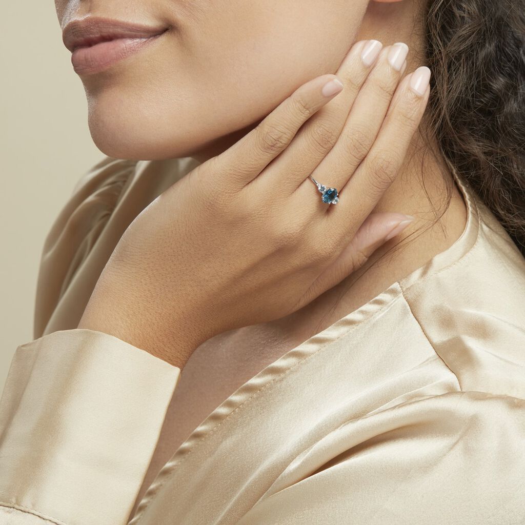 Bague Balthasar Or Blanc Topaze Topaze Oxyde