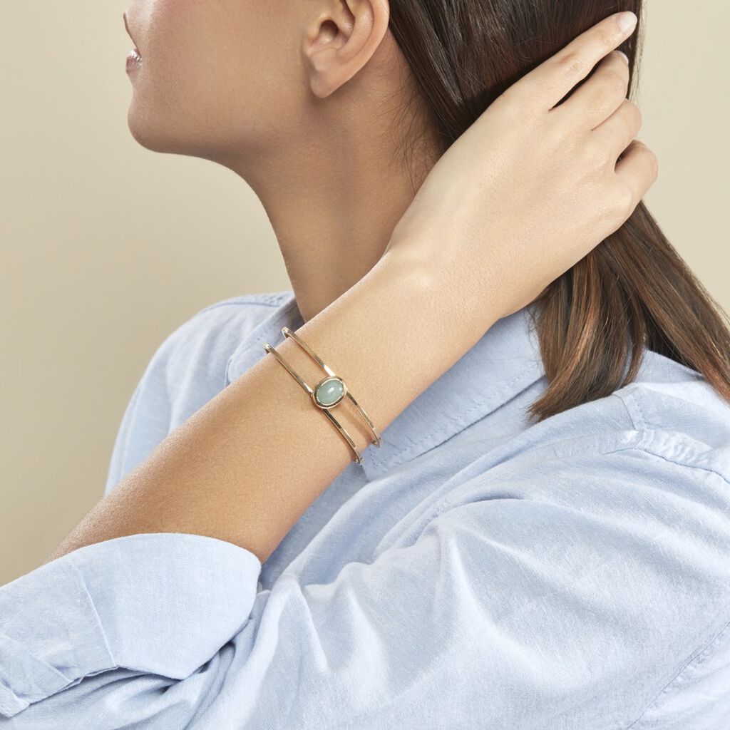 Bracelet Jonc Veina Plaqué Or Jaune Aventurine