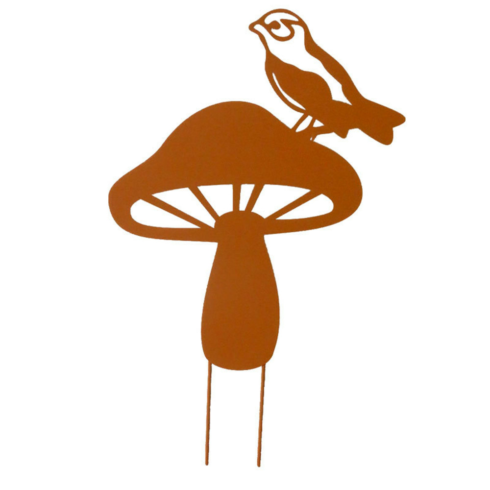 Silhouette déco jardin champignon 30x49cm