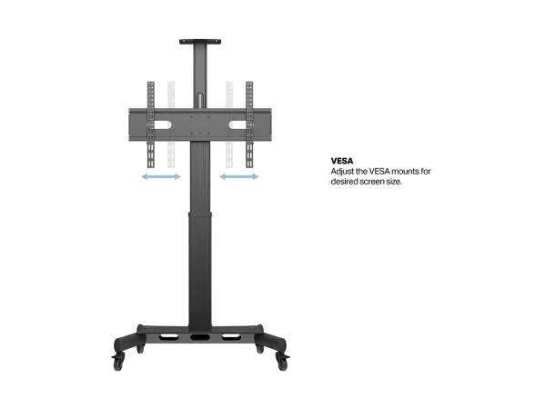 Multibrackets M Public 170 HD - Vogn med hjul - motoriseret - for LCD display - enkelt søjle, gulvstander - aluminium, stål - sort - skærmstørrelse: 32