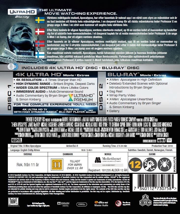 X-Men: Apocalypse - 4K Ultra HD Blu-Ray