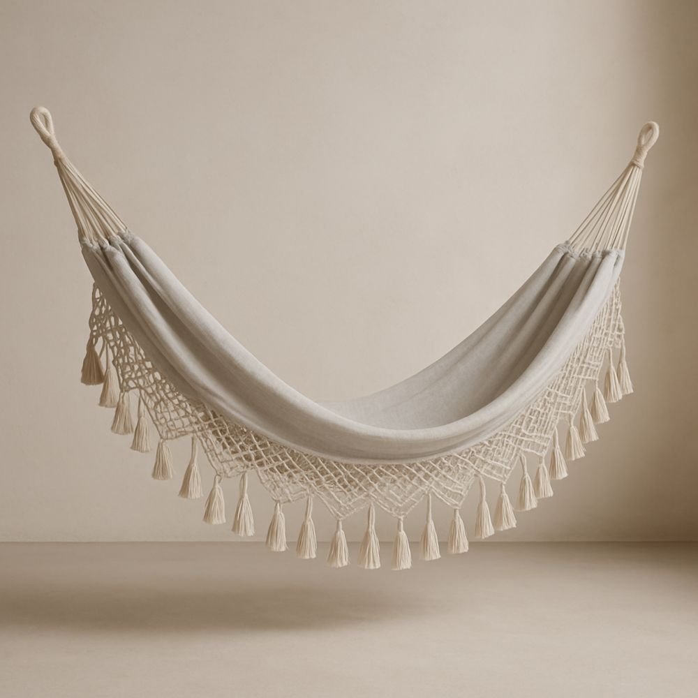 Hängematte Baumwolle Creme 250x150cm