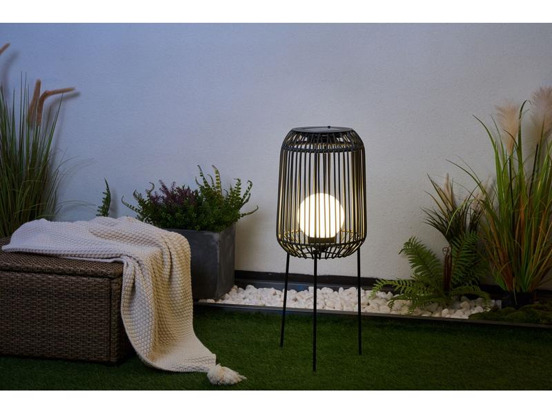 Pauleen Stehleuchte Solar Sunshine Coziness, Schwarz / Grau Solarbetriebene Deko-Leuchte