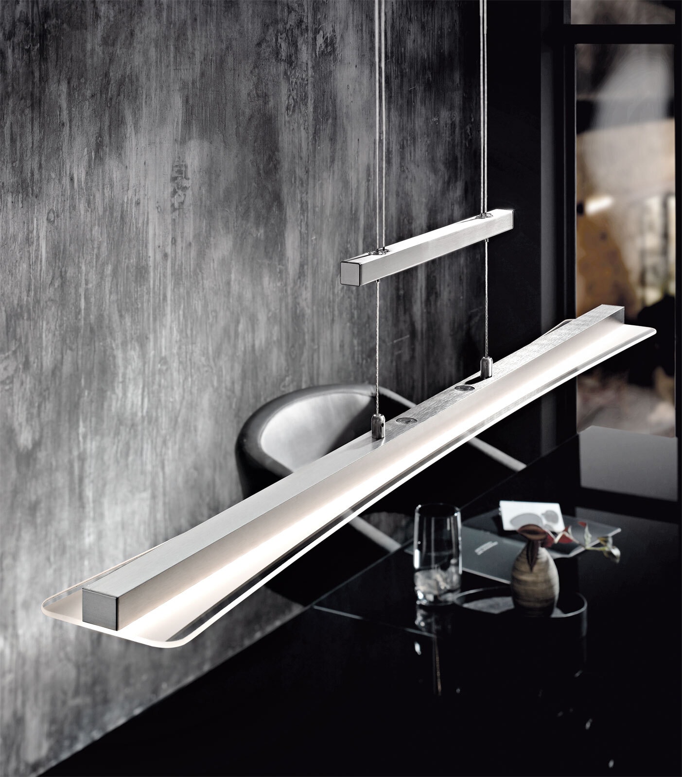 casaNOVA CCT LED Pendellampe SMOOTH 100 cm silberfarbig