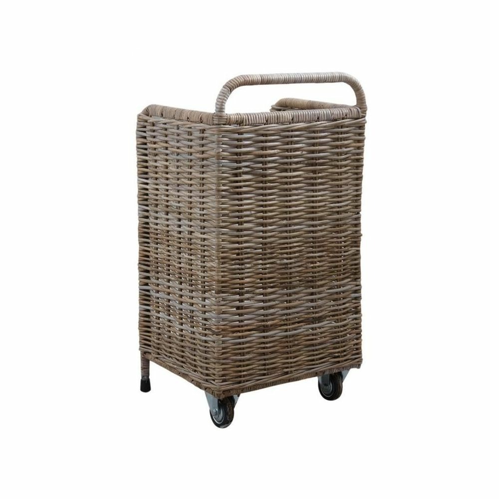 Panier à buches à roulettes