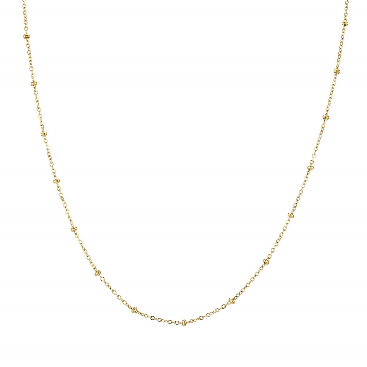 Collier Perline acier doré or