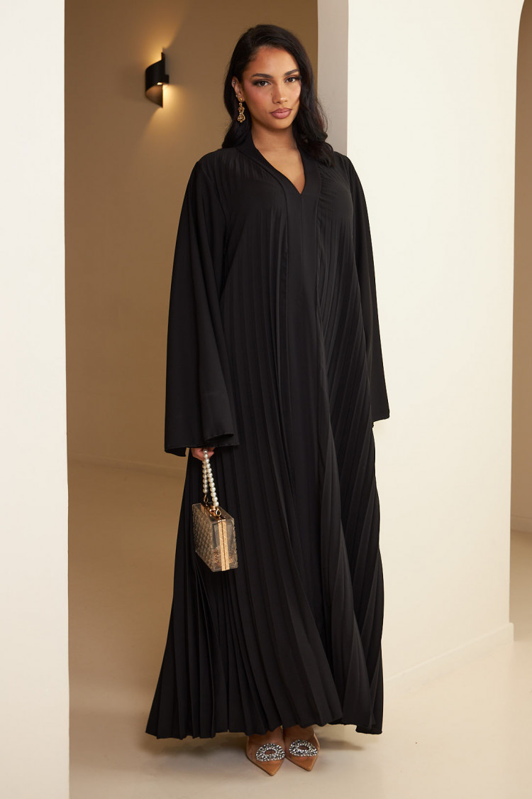 Abaya noire plissée