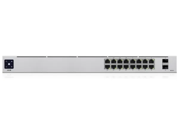 Ubiquiti UniFi Switch USW-16-POE - Switch - Administreret - 16 x 10/100/1000 (8 PoE )   2 x Gigabit SFP (uplink) - desktop, monterbar på stativ - PoE  (42 W)