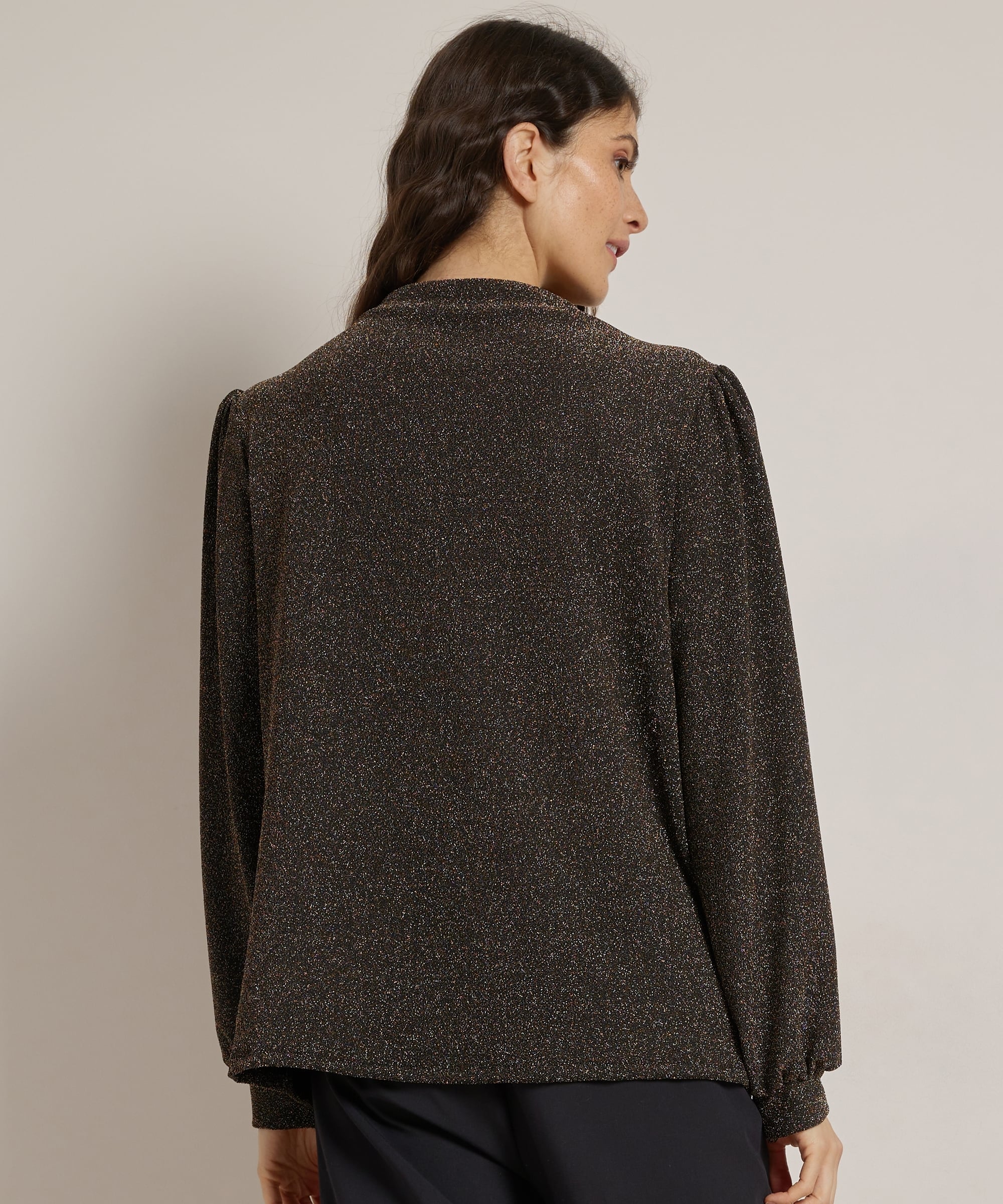 glitter top schouderknopen