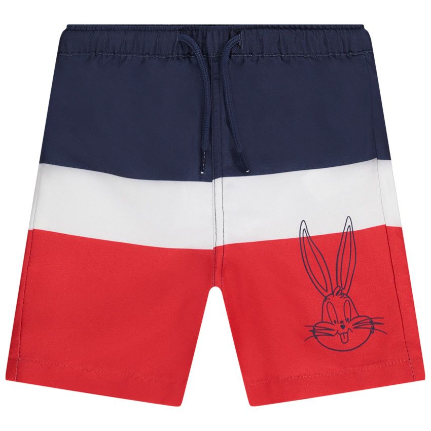 Short de bain en microfibre effet color block print Bugs Bunny Looney Tunes pour bébé garçon - Bleu marine