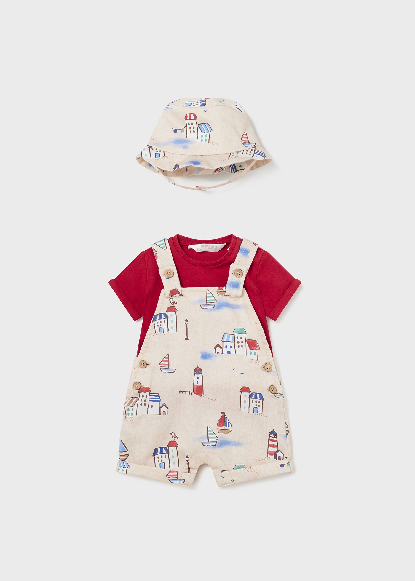 Conjunto de 3 peças Capri para recém-nascidos com estampa