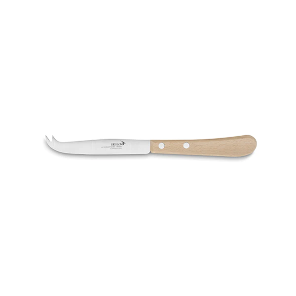 Couteau à fromage 2 pics lame inox 11 cm manche hêtre naturel Essentie