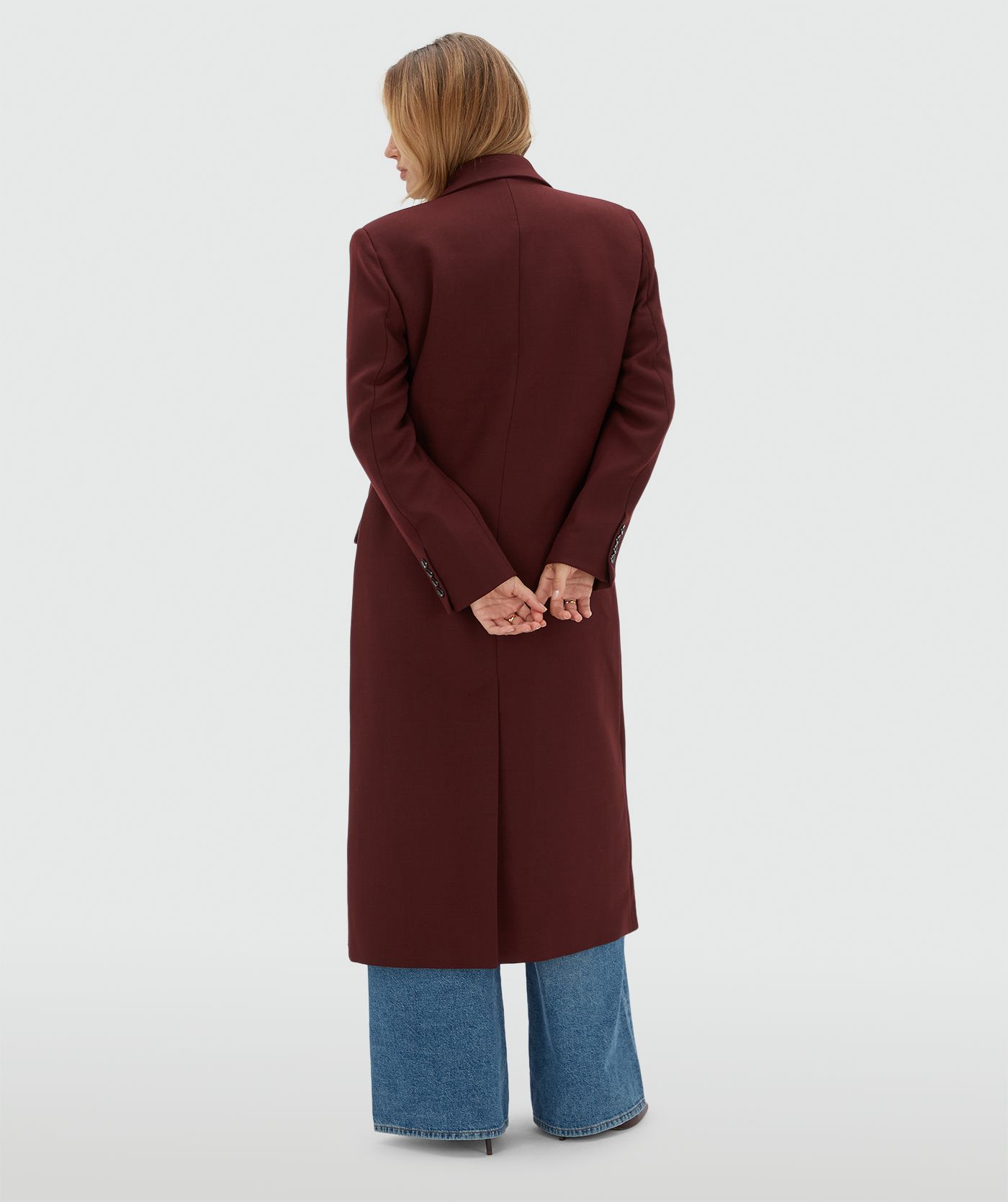 JV-ATHENA oversized mantel met wol - burgundy