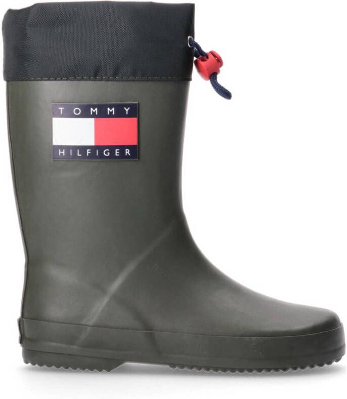 Tommy Hilfiger regenlaarzen groen Jongens Rubber Logo 25