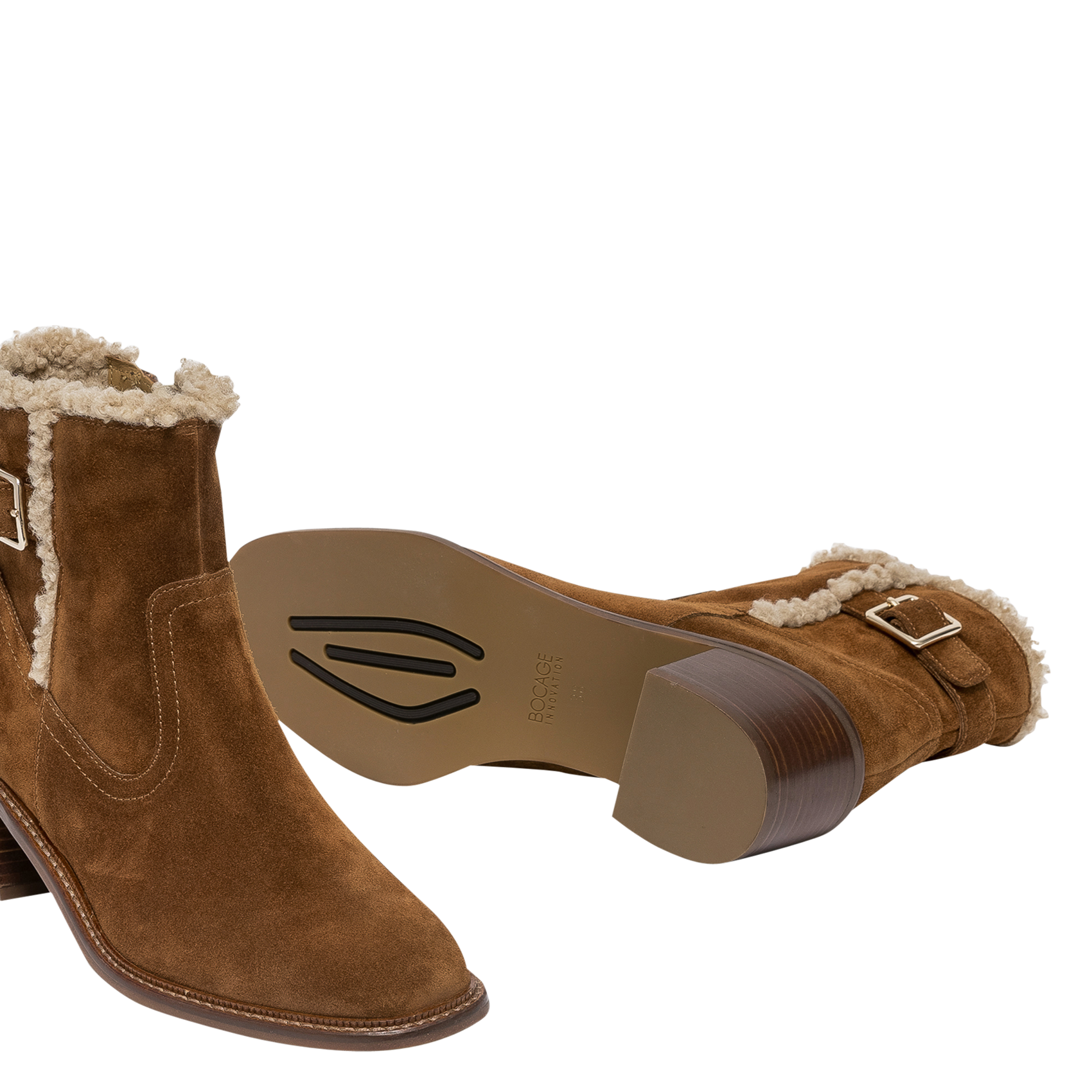 TALIA - Boots en cuir velours | Marron