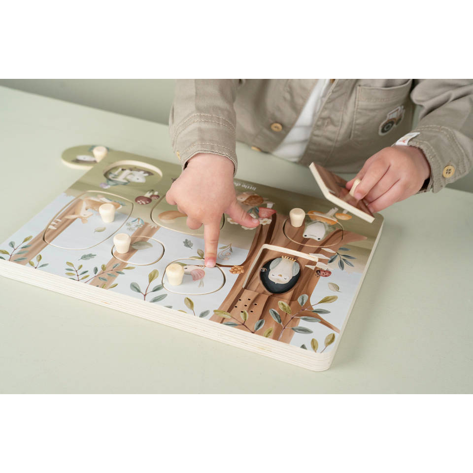 Little Dutch Forest Friends houten geluidenpuzzel - 7 stukjes