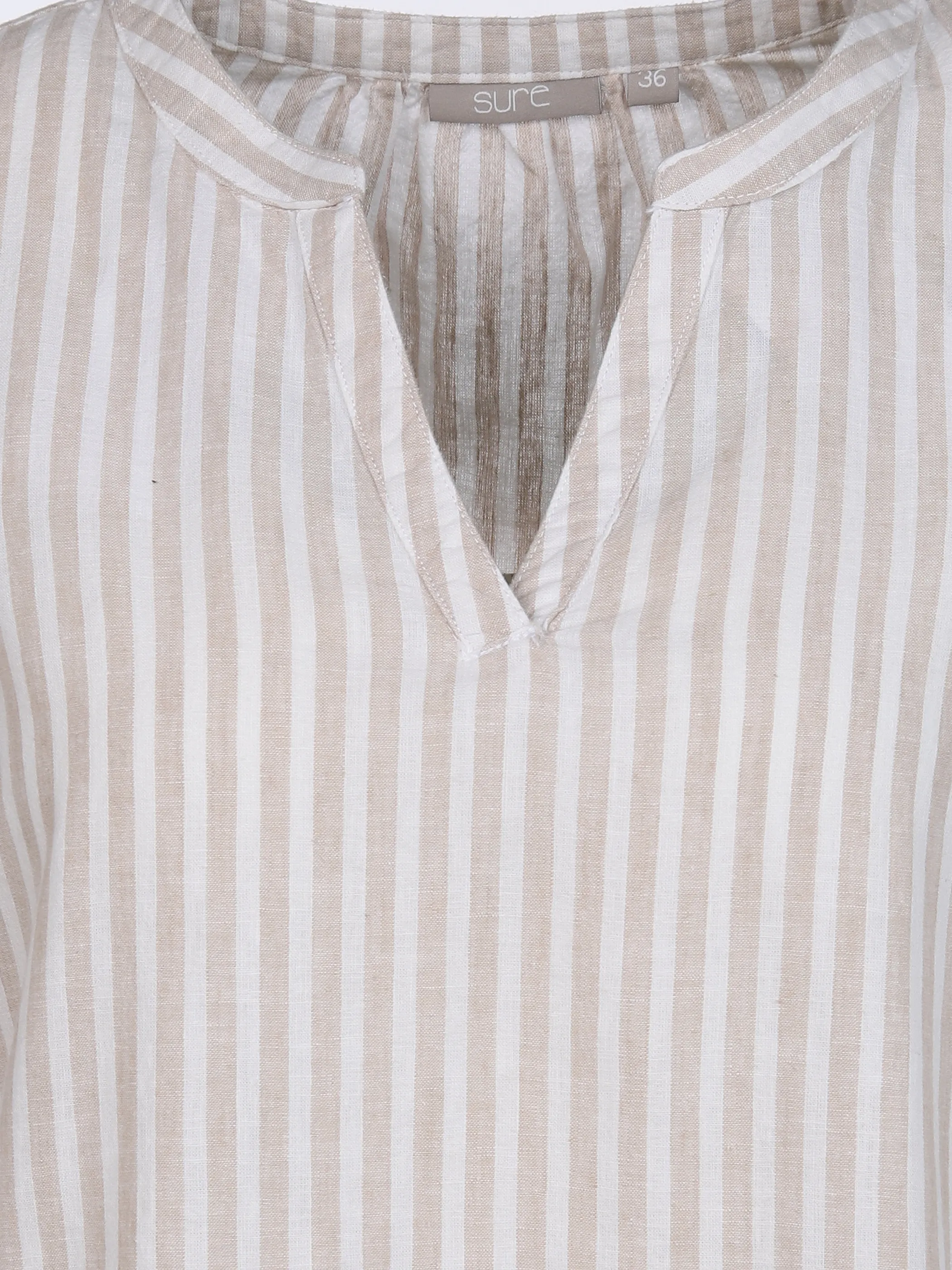 Damen Kleid in Streifenoptik mit 3/4 Arm
