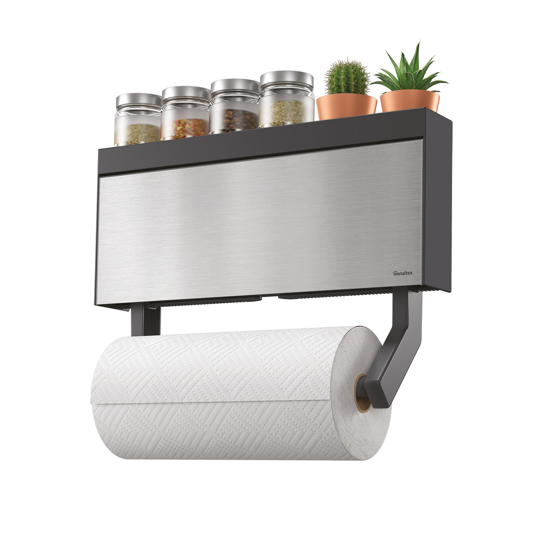 Küchenrollenhalter - silber-grau - für 3 Rollen