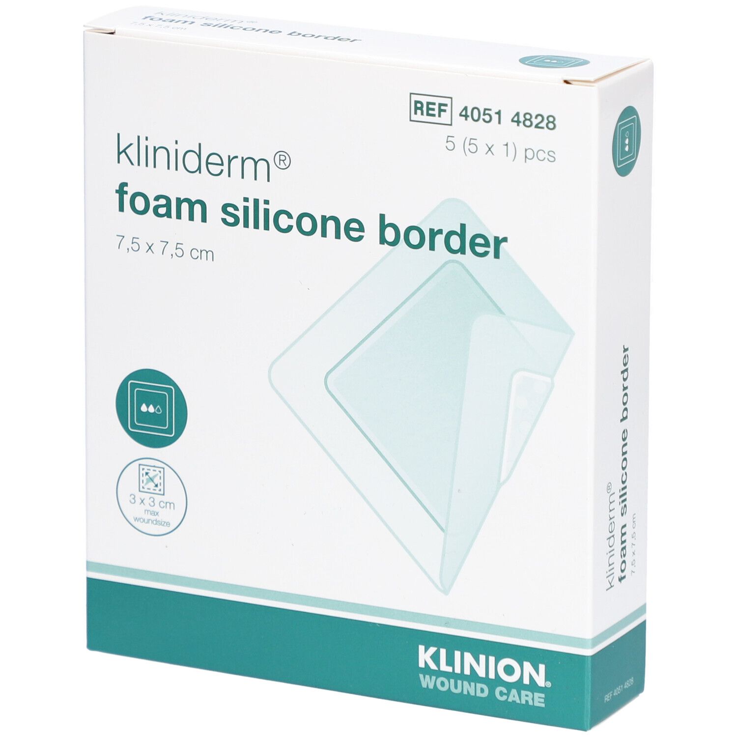 Kliniderm Foam Silicone Lite Schaumverband mit Rand 7,5x7,5cm