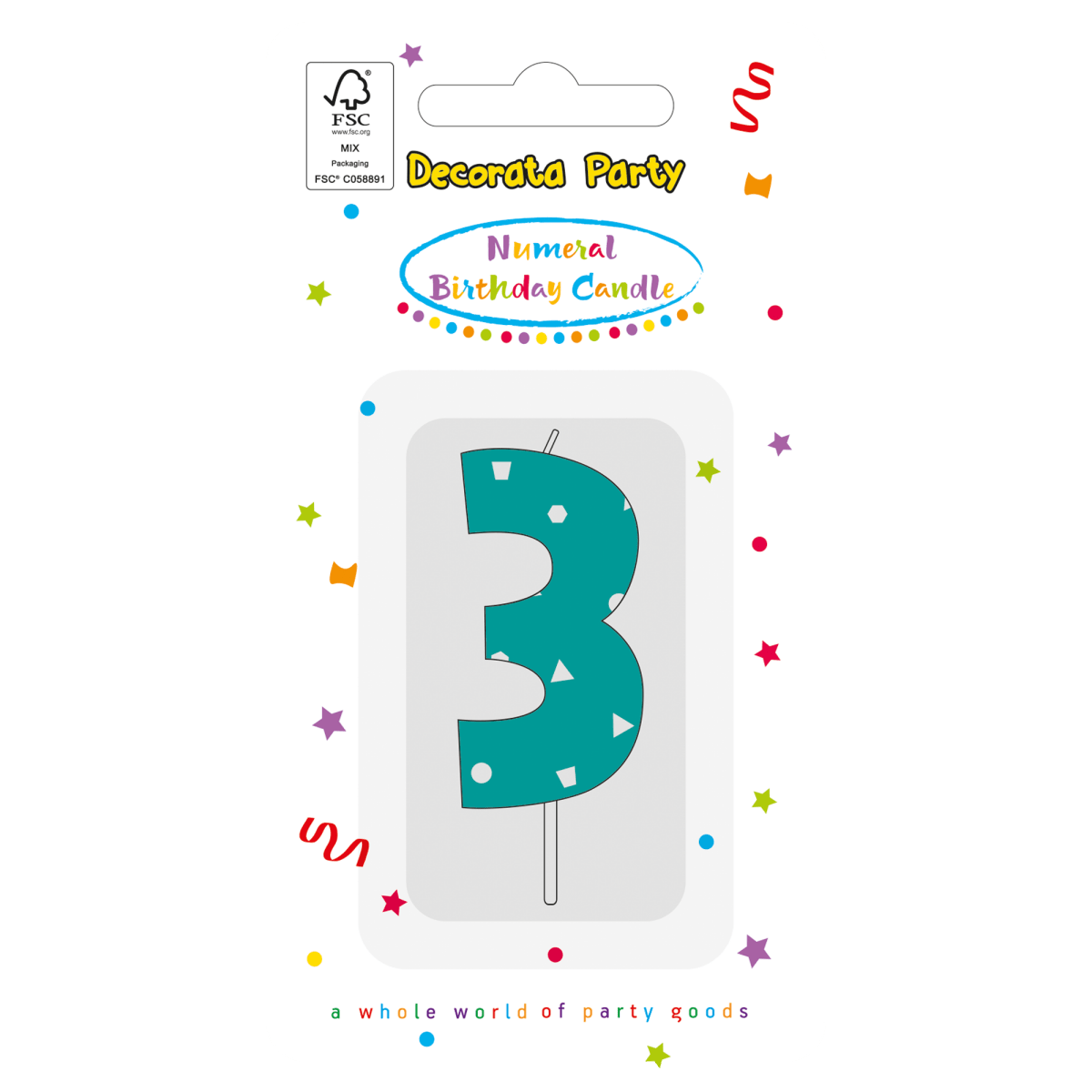 3 Jaar Kaars Lichtblauw