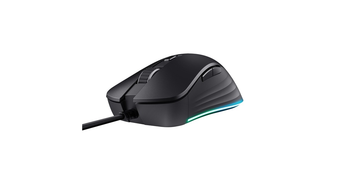 TrustGXT924 Ybar+ gaming muis met hoogwaardige prestaties  (Zwart, RGB, 25.600 dpi)