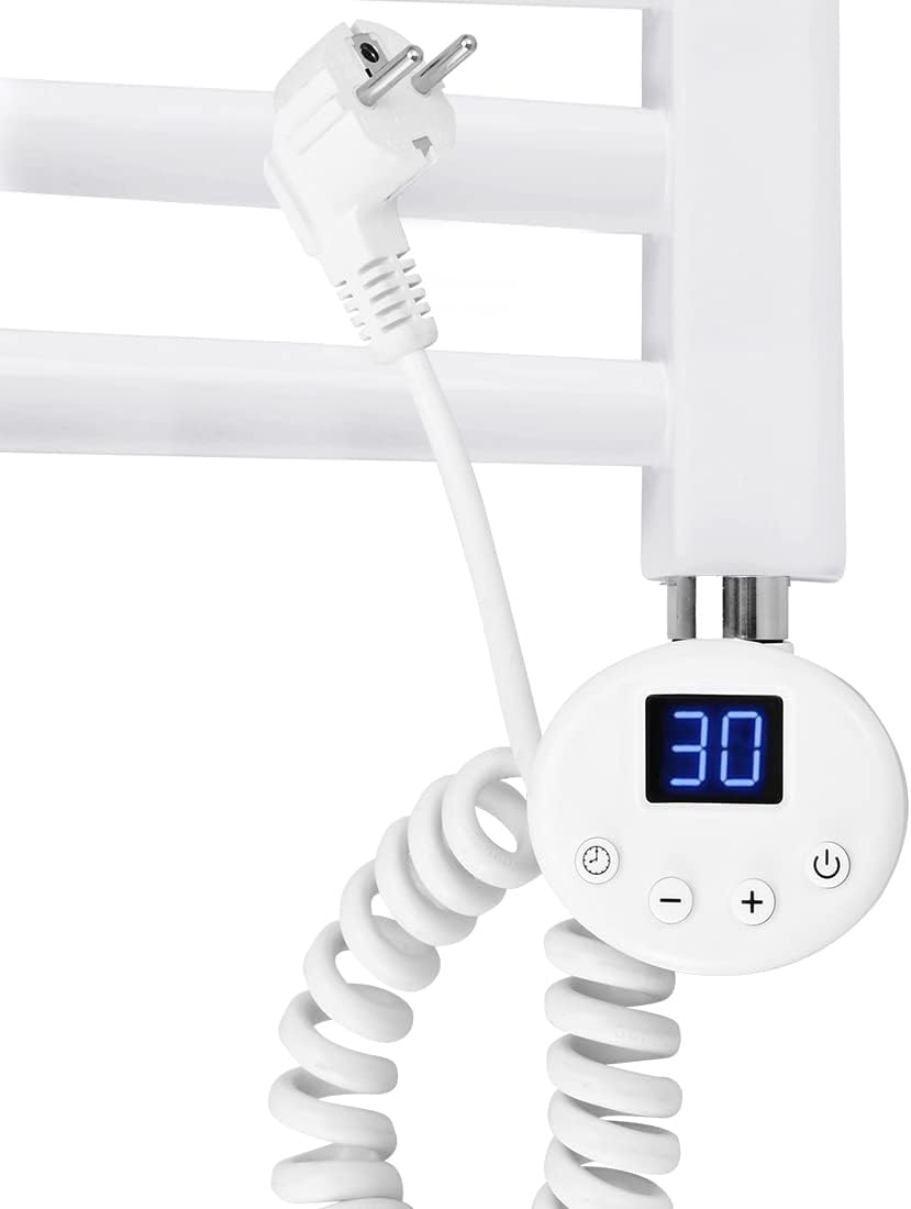 EMKE Verwarmingselement met thermostaat en LCD-scherm 1200W, Verwarmingspatroon voor badkamerradiatoren, Verwarmingselement van roestvrij staal, Verwarmingselementen voor radiatoren