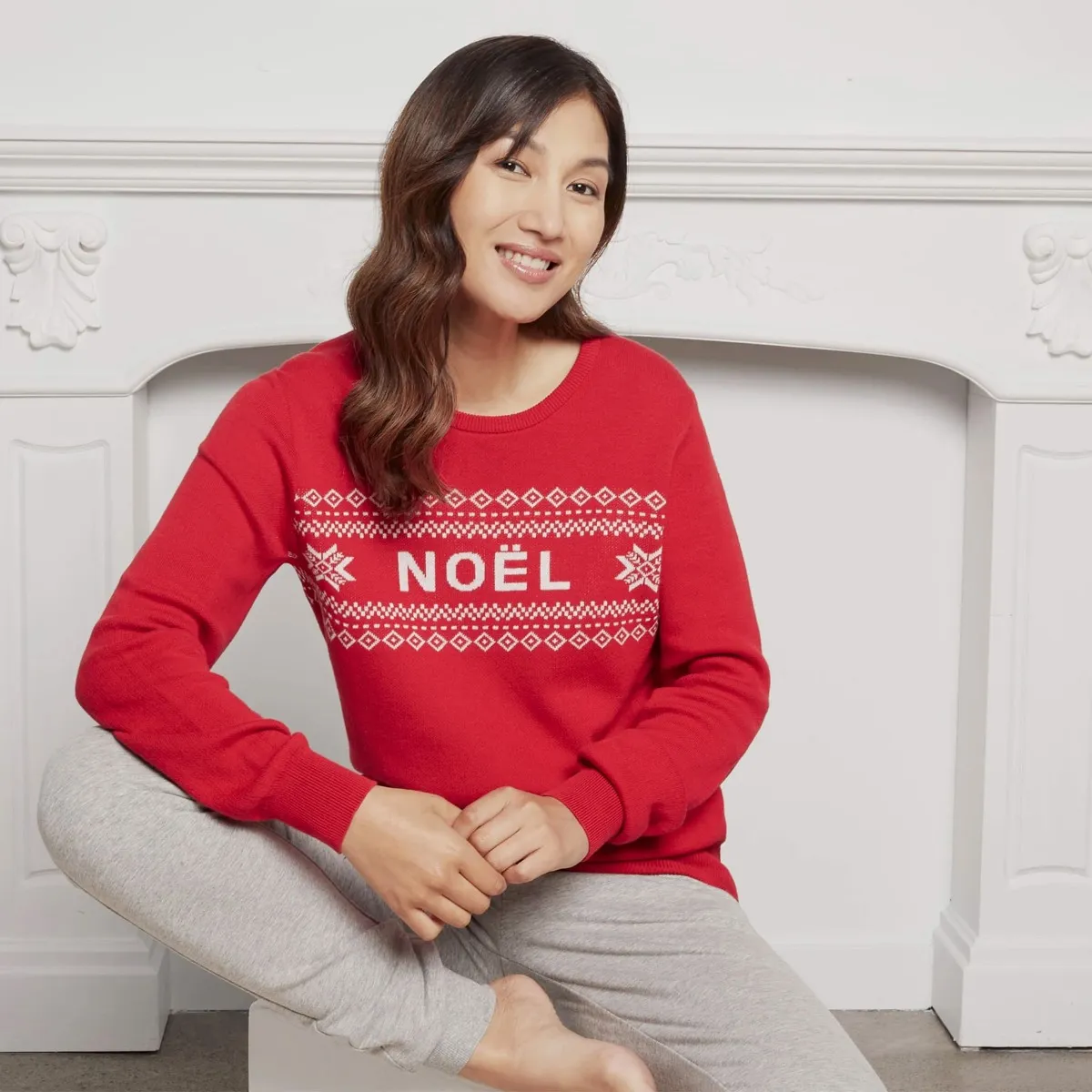 Petit Lem Pull Tricot Noël Femme