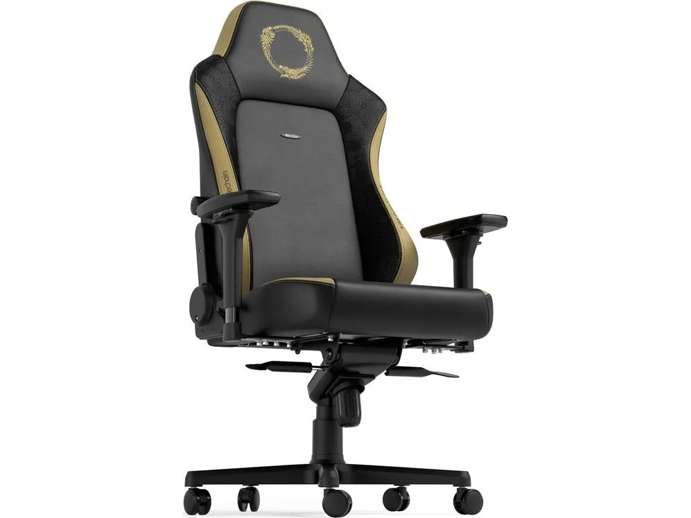 Noblechairs Hero - Stol - ergonomisk - armstøtter - vippe - drejeled - aluminium, polyurethan, velour, memory foam, koldskum, stålramme, veganerlæder (PU) - The Elder Scrolls Online Edition