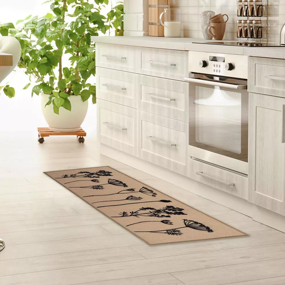 NO MARK Tapis Imprimé Beige Luance 50x120cm Herbier