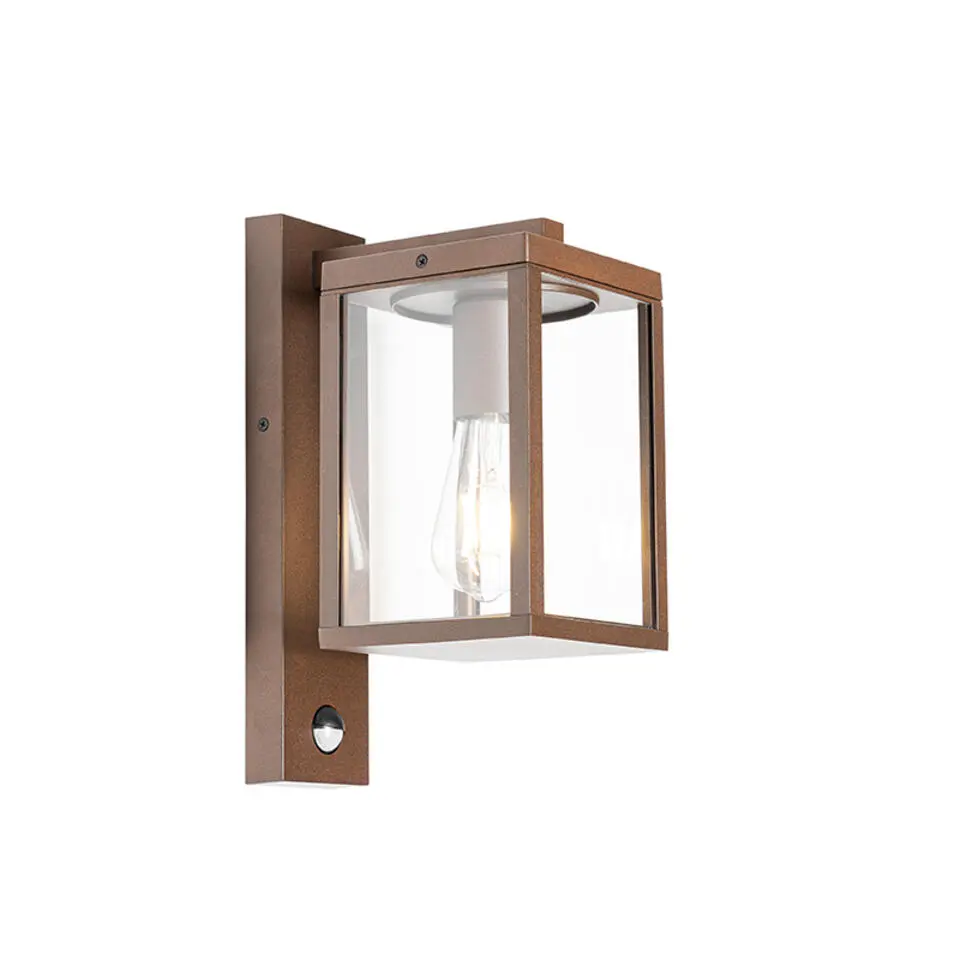 Qazqa buitenlampen met sensor charlois bronskleurig e27