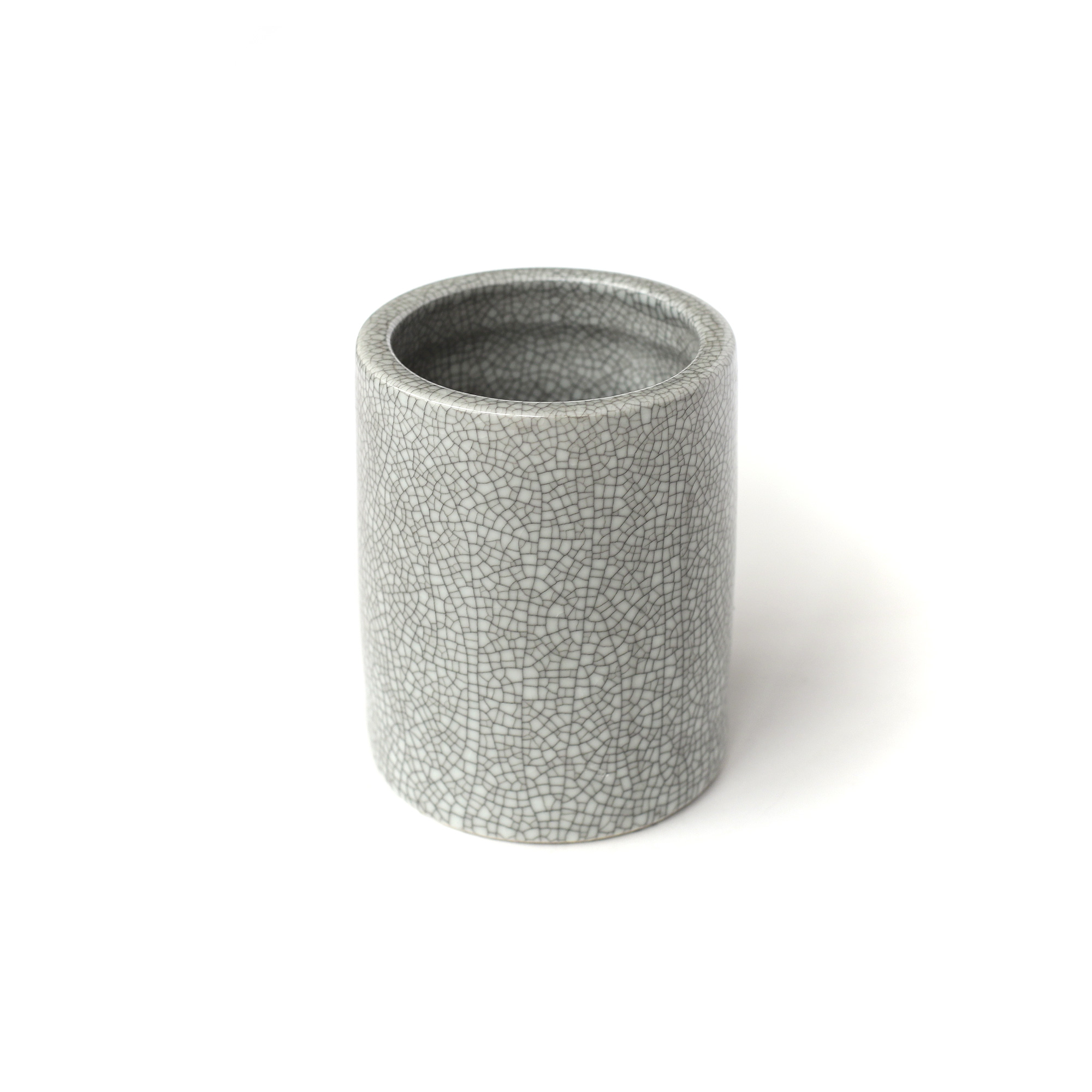 Keramikvase 'Craquelé', grau, Ø 10 cm, H 13 cm von fischer's lagerhaus