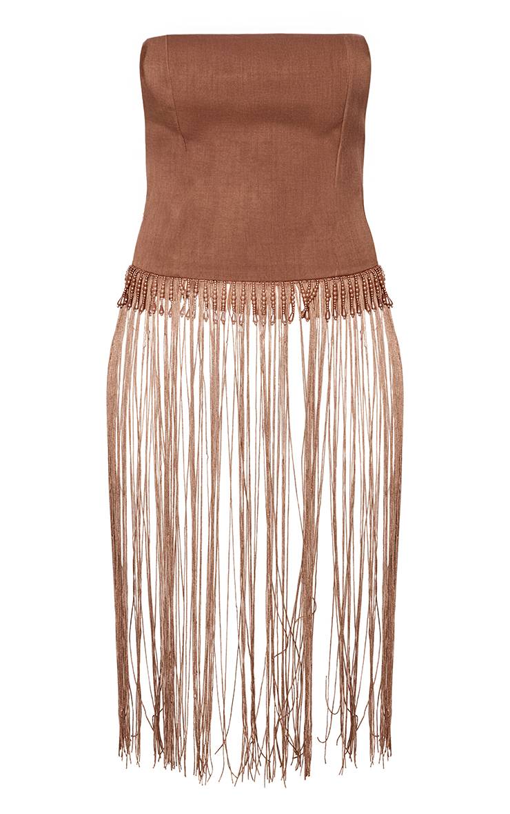 Chocolat Haut Bandeau Tissé À Franges