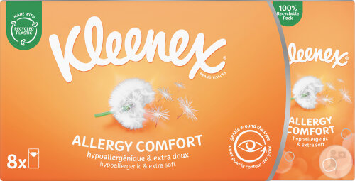 Kleenex Allergy Comfort Mouchoirs En Papier Étui 8 Pièces